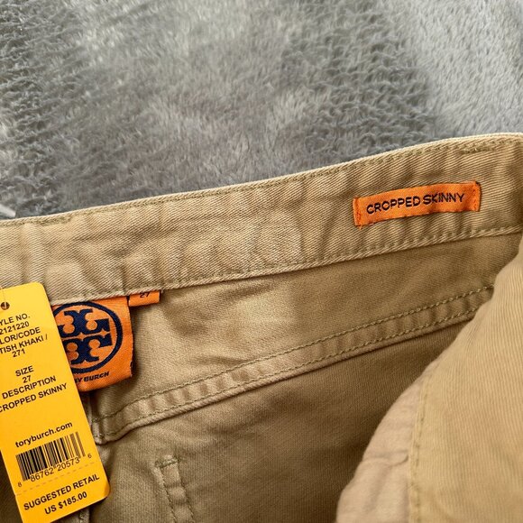 NWT Tory Burch Khaki Pants Cropped Skinny Women's size 27 4 - Picture 4 of 10